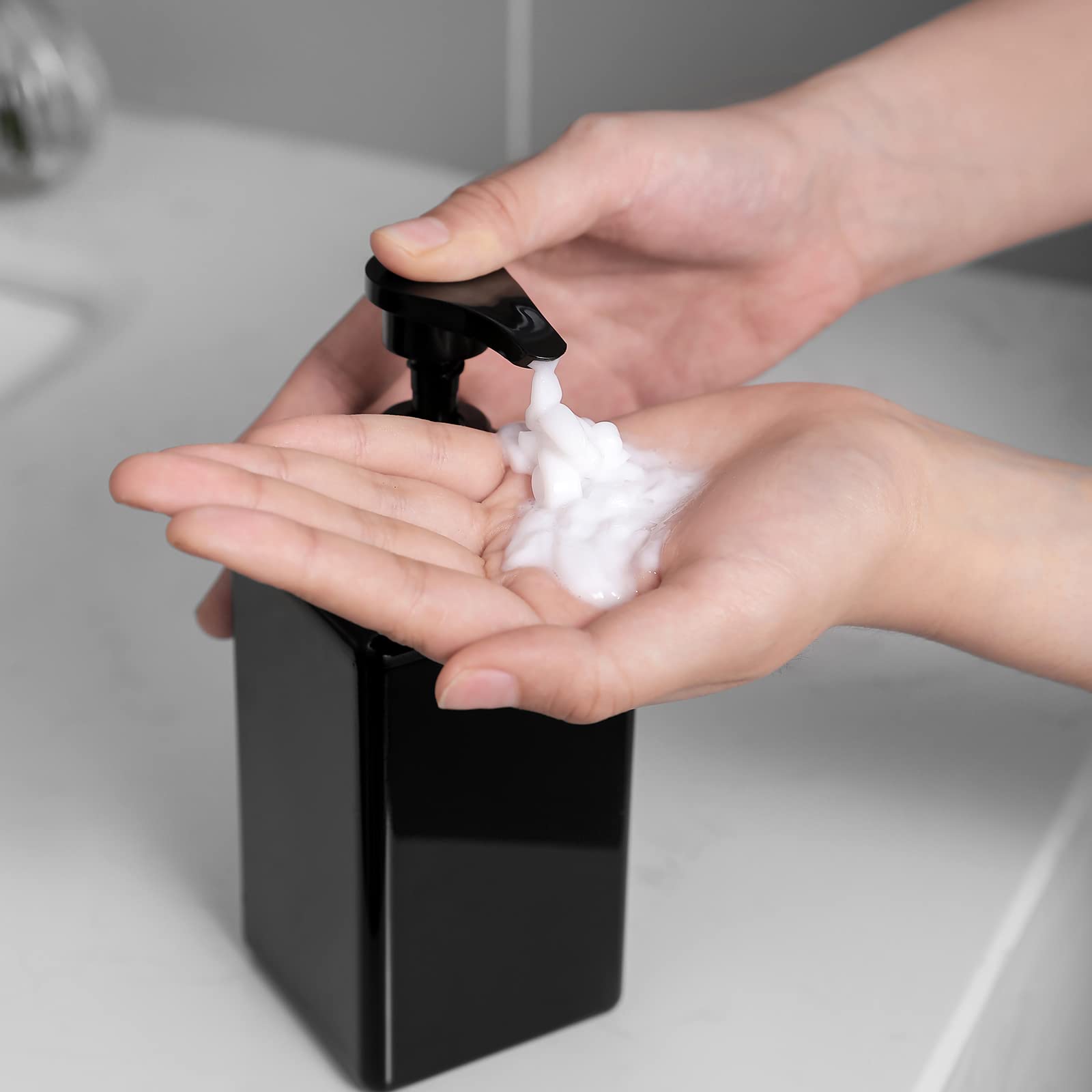 15 Oz Hand Soap Dispenser, Plastic Pump Bottles Refillable Empty Lotion Dispenser Liquid Container For Bathroom Kitchen College